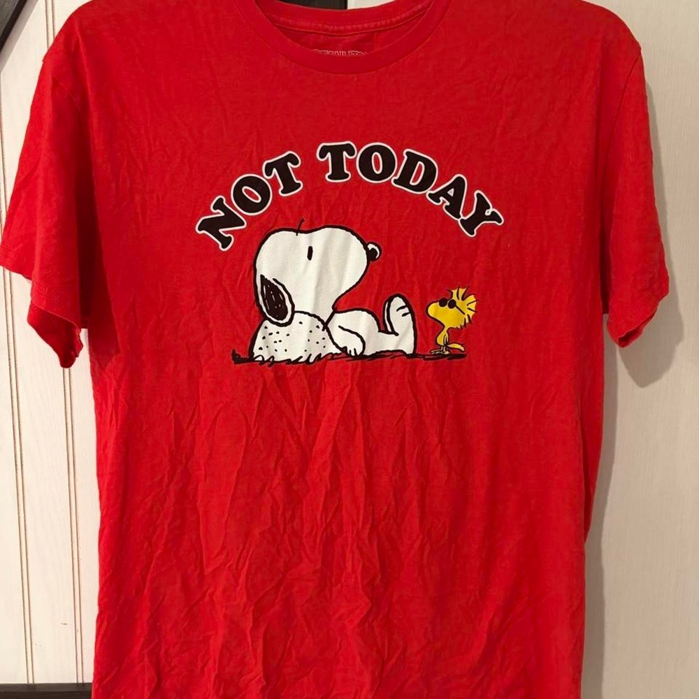 Not Today" graphic tee with Snoopy and Woodstock